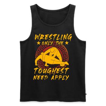 Wrestling only the toughest need apply - Männer Premium Bio Tank Top - Schwarz - Vorne - Michal (187cm)