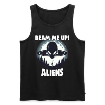 SciFi and Extraterrestrial Aliens and UFO Fan - Men's Premium Organic Tank Top - black - Front - AI Model Male 178 light (178cm)