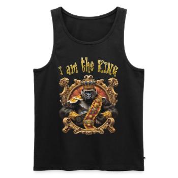 I am the KING. Gorilla, King, Emblem, Coat of Arms, - Men's Premium Organic Tank Top - black - Front - Michal (187cm)