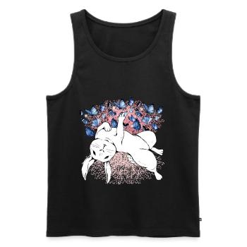 Bunny Nature Spring Butterflies Insects - Men's Premium Organic Tank Top - black - Front - Michal (187cm)