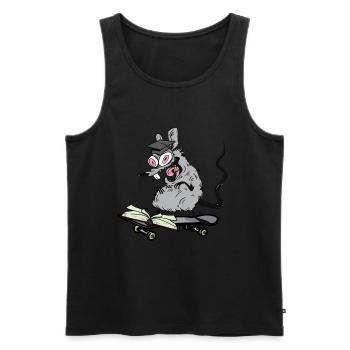 Gelehrter Student lernen Ratte Skater Jugendlicher - Männer Premium Bio Tank Top - Schwarz - Vorne - Michal (187cm)