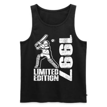 Édition limitée 1997 Édition limitée Cricket - Débardeur bio Premium Homme - noir - Devant - Michal (187cm)