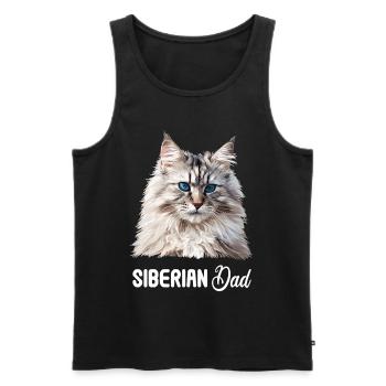 Chat sibérien Sibirische Katze - Débardeur bio Premium Homme - noir - Devant - Michal (187cm)