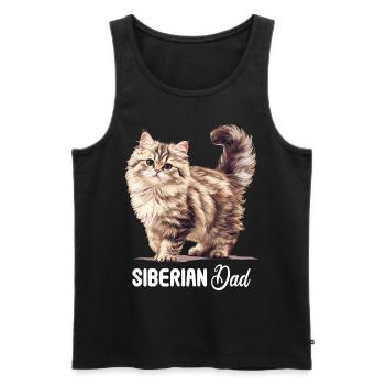 Chat Sibérien Sibirische Katze - Débardeur bio Premium Homme - noir - Devant - Michal (187cm)