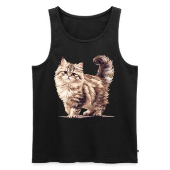 Chat Sibérien Sibirische Katze - Débardeur bio Premium Homme - noir - Devant - Michal (187cm)