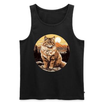 Chat sibérien Sibirische Katze - Débardeur bio Premium Homme - noir - Devant - Michal (187cm)