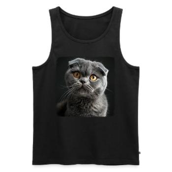Scottish Fold Kätzchen Scottish Fold Katze - Männer Premium Bio Tank Top - Schwarz - Vorne - AI Model Male 178 light (178cm)