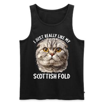 Scottish Fold Kätzchen Scottish Fold Katze - Männer Premium Bio Tank Top - Schwarz - Vorne - AI Model Male 178 light (178cm)