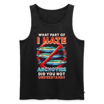 Anchovis Hasser - Männer Premium Bio Tank Top - Anthrazit - Vorne - Alexander (188cm)