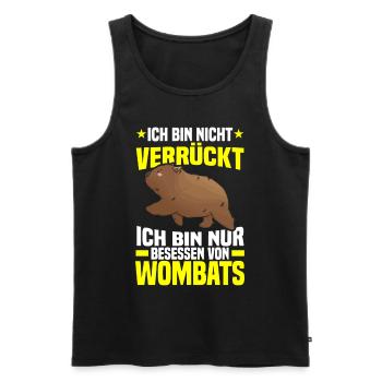 Wombat Marsupial Obsédé par le Wombat - Débardeur bio Premium Homme - noir - Devant - Michal (187cm)