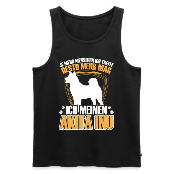 Akita Inu more like Japanese Akita Inu - Men's Premium Organic Tank Top - black - Front - Michal (187cm)