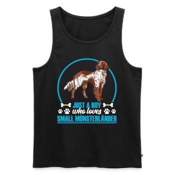 Junge der Kleiner Münsterländer liebt - Männer Premium Bio Tank Top - Schwarz - Vorne - AI Model Male 178 light (178cm)