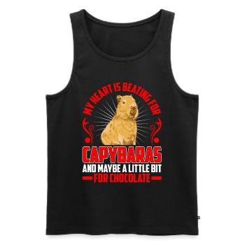 Battements de cœur pour Capybara Capybara d’Amérique du Sud - Débardeur bio Premium Homme - noir - Devant - Michal (187cm)