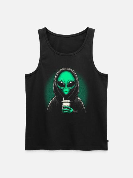 Alien Coffee Lover - Men's Premium Organic Tank Top - black