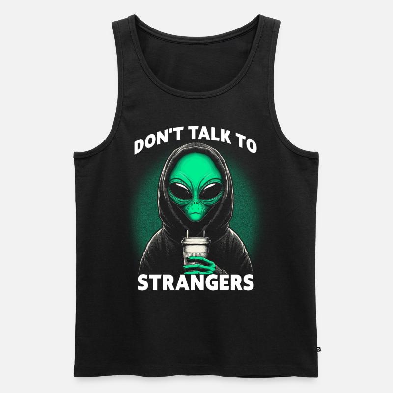 Don't Talk to Strangers - Männer Premium Bio Tank Top - Schwarz