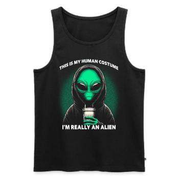 This Is My Human Costume I'm Really An Alien - Men's Premium Organic Tank Top - black - Front - Michal (187cm)