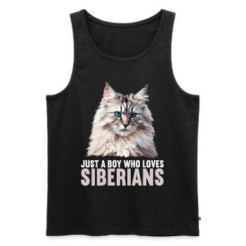 Chat Sibérien Sibirische Katze - Débardeur bio Premium Homme - noir - Devant - Michal (187cm)