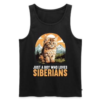 Chat Sibérien Sibirische Katze - Débardeur bio Premium Homme - noir - Devant - Michal (187cm)