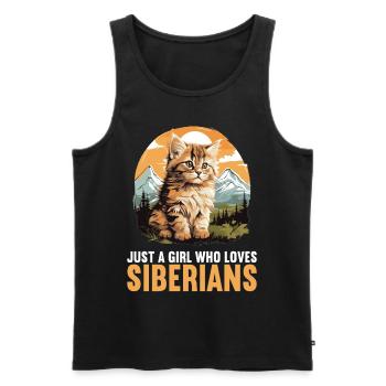 Siberian Cat Sibirische Katze - Männer Premium Bio Tank Top - Schwarz - Vorne - Michal (187cm)