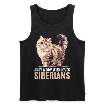 Chat Sibérien Sibirische Katze - Débardeur bio Premium Homme - noir - Devant - Michal (187cm)