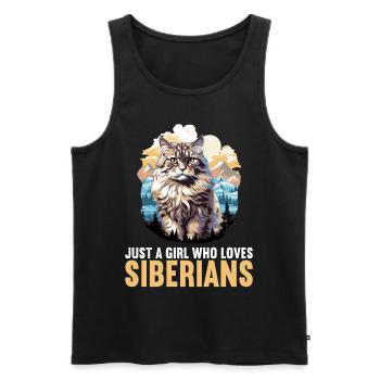 Chat Sibérien Sibirische Katze - Débardeur bio Premium Homme - noir - Devant - Michal (187cm)