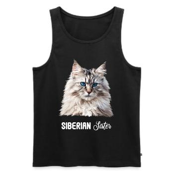 Chat Sibérien Sibirische Katze - Débardeur bio Premium Homme - noir - Devant - Michal (187cm)
