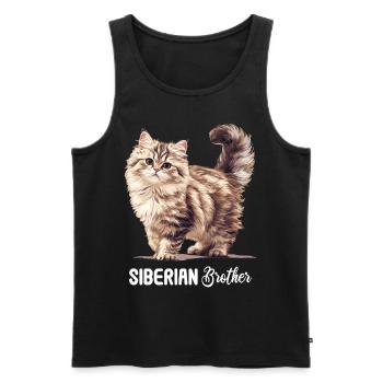 Chat Sibérien Sibirische Katze - Débardeur bio Premium Homme - noir - Devant - Michal (187cm)