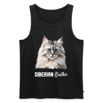 Chat Sibérien Sibirische Katze - Débardeur bio Premium Homme - noir - Devant - Michal (187cm)
