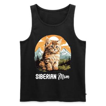 Chat Sibérien Sibirische Katze - Débardeur bio Premium Homme - noir - Devant - Michal (187cm)