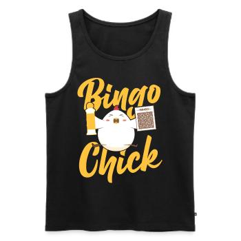 Joueur de bingo Chicken Girl Bingo - Débardeur bio Premium Homme - noir - Devant - Michal (187cm)