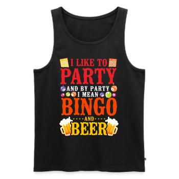 Bingo Player Bière J’aime faire la fête - Débardeur bio Premium Homme - noir - Devant - Michal (187cm)
