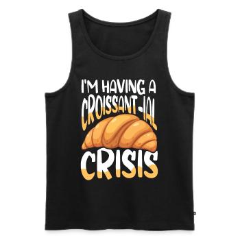 I'm Having A Croissant-ial crisis - Männer Premium Bio Tank Top - Schwarz - Vorne - AI Model Male 178 light (178cm)