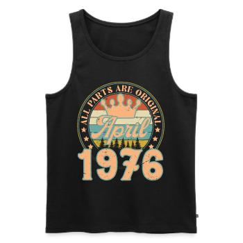 April 1976. April 1976 Geburtstagsgeschenk April - Männer Premium Bio Tank Top - Schwarz - Vorne - Michal (187cm)