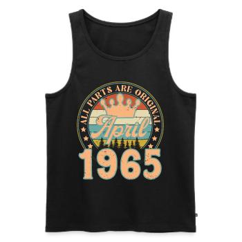 April 1965. April 1965 April Birthday Gift - Men's Premium Organic Tank Top - black - Front - Michal (187cm)
