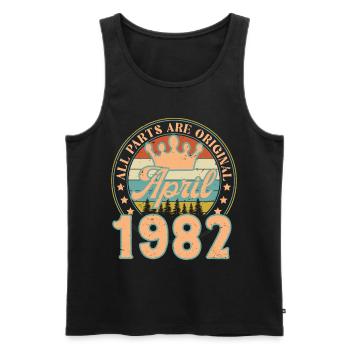 April 1982. April 1982 Birthday Gift April - Men's Premium Organic Tank Top - black - Front - Michal (187cm)