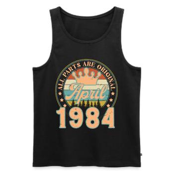 April 1984. April 1984 Birthday Gift April - Men's Premium Organic Tank Top - black - Front - Michal (187cm)