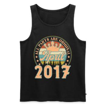 April 2017. Birthday gift April 2017 April - Men's Premium Organic Tank Top - black - Front - Michal (187cm)