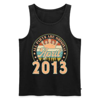 April 2013. Geburtstagsgeschenk April 2013 April - Männer Premium Bio Tank Top - Schwarz - Vorne - Michal (187cm)