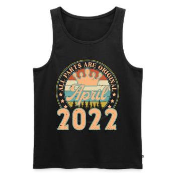 April 2022. Geburtstagsgeschenk April 2022 April - Männer Premium Bio Tank Top - Schwarz - Vorne - Michal (187cm)