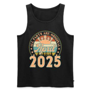 April 2025. Geburtstagsgeschenk April 2025 April - Männer Premium Bio Tank Top - Schwarz - Vorne - Michal (187cm)