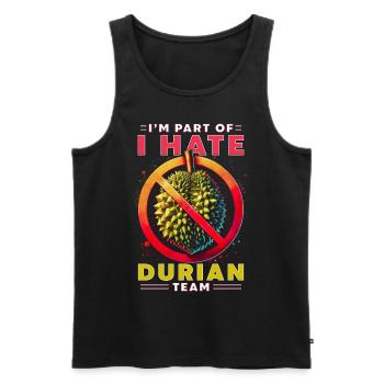 Stinkfruit Je fais partie de l’équipe I Hate Duran - Débardeur bio Premium Homme - noir - Devant - Michal (187cm)