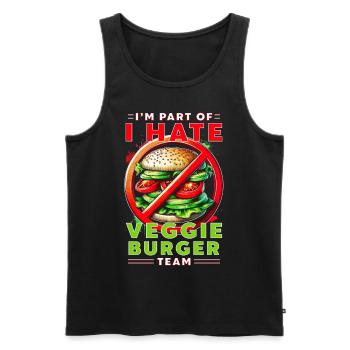 I'm Part Of I Hate Veggie Burger Team - Men's Premium Organic Tank Top - black - Front - AI Model Male 178 light (178cm)