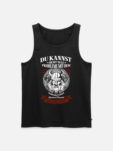 Wikinger Tshirt Viking Valhalla Walhalla Gott Odin - Männer Premium Bio Tank Top - Schwarz