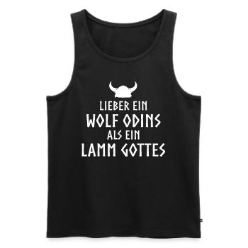 Viking Tshirt Viking Valhalla Valhalla God Odin - Men's Premium Organic Tank Top - black - Front - AI Model Male 178 light (178cm)