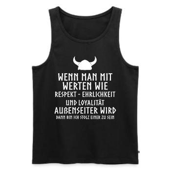 Viking Tshirt Viking Valhalla Valhalla God Odin - Men's Premium Organic Tank Top - black - Front - AI Model Male 178 light (178cm)
