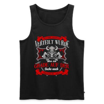 Viking Tshirt Viking Valhalla Valhalla God Odin - Men's Premium Organic Tank Top - black - Front - AI Model Male 178 light (178cm)