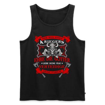 Viking Tshirt Viking Valhalla Valhalla God Odin - Men's Premium Organic Tank Top - black - Front - AI Model Male 178 light (178cm)