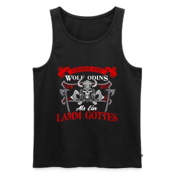 Wikinger Tshirt Viking Valhalla Walhalla Gott Odin - Männer Premium Bio Tank Top - Schwarz - Vorne - Michal (187cm)