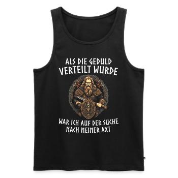 Viking Tshirt Viking Valhalla Valhalla God Odin - Men's Premium Organic Tank Top - black - Front - AI Model Male 178 light (178cm)