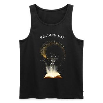 Reading Day - Men's Premium Organic Tank Top - black - Front - Michal (187cm)